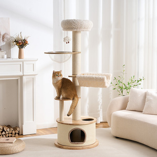 水木生实木猫爬架大猫专用太空舱豪华猫窝树一体剑麻大型不占地