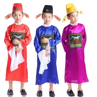 新款女驸马表演服儿童古装县官服男女童状元服黄梅戏演出服装戏服