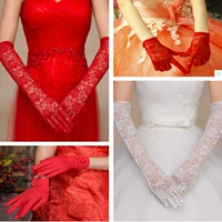 Кружевные красные белые короткие длинные перчатки для невесты