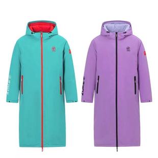 ZOKE洲克成人青少年长款棉服游泳队长款加绒保暖绿橙紫领奖服新品