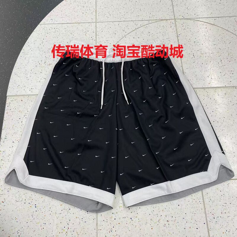 NIKE/耐克男短裤夏季新款宽松透气满印小勾篮球运动裤IF2583-010