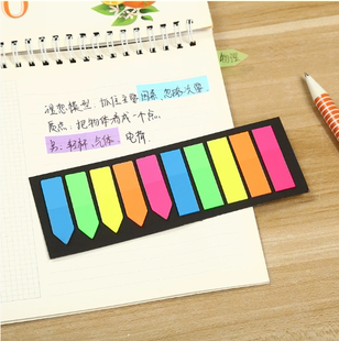 可爱ins彩色荧光箭头便签纸n次贴套装 创意pet索引透明便利贴 批发