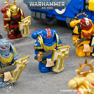 战锤40k星际战士阿斯塔特剑盾老兵积木拼装人仔手办玩具男生礼物