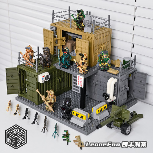 军事集装箱积木建筑特种兵人仔