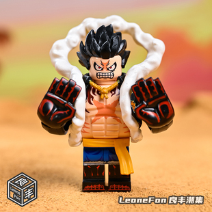 动漫海贼王人仔拼装积木蛇人路飞索隆凯多艾斯手办男生玩具礼物