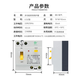 带灯升级款 DZL18家用漏电保护器开关32A63A漏保总开关漏电断路器