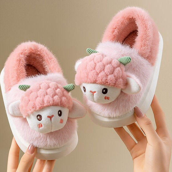 儿童棉拖鞋冬季女童2025新款包后跟室内家居女孩宝宝毛毛棉鞋男童