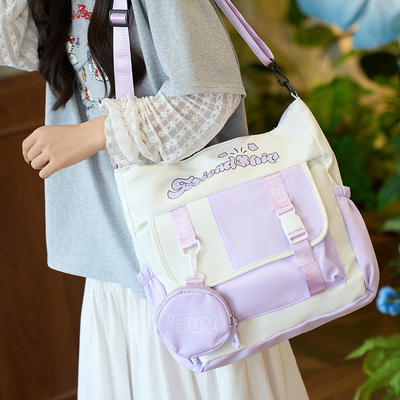 帆布包女斜挎单肩包手提袋拎书袋