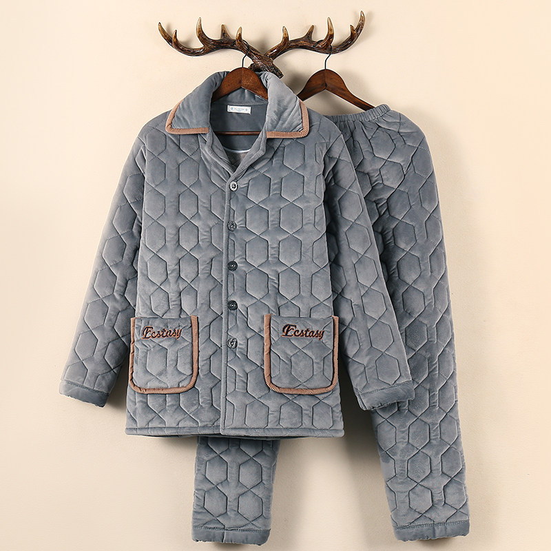 秋冬季三层加厚加绒睡衣男士珊瑚绒夹棉中老年保暖爸爸家居服套装,女士内衣/男士内衣/家居服,睡衣/家居服套装,淘宝优惠券,粉丝福利购,淘宝优惠卷