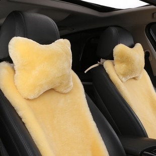 新款纯羊毛汽车头枕可爱时尚女士冬季保暖羊毛绒护颈枕靠枕单个装