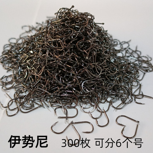 进口平打黑坑竞技伊势尼鱼钩散装有倒刺15号大物鲤鱼鲢鳙草鱼单钩