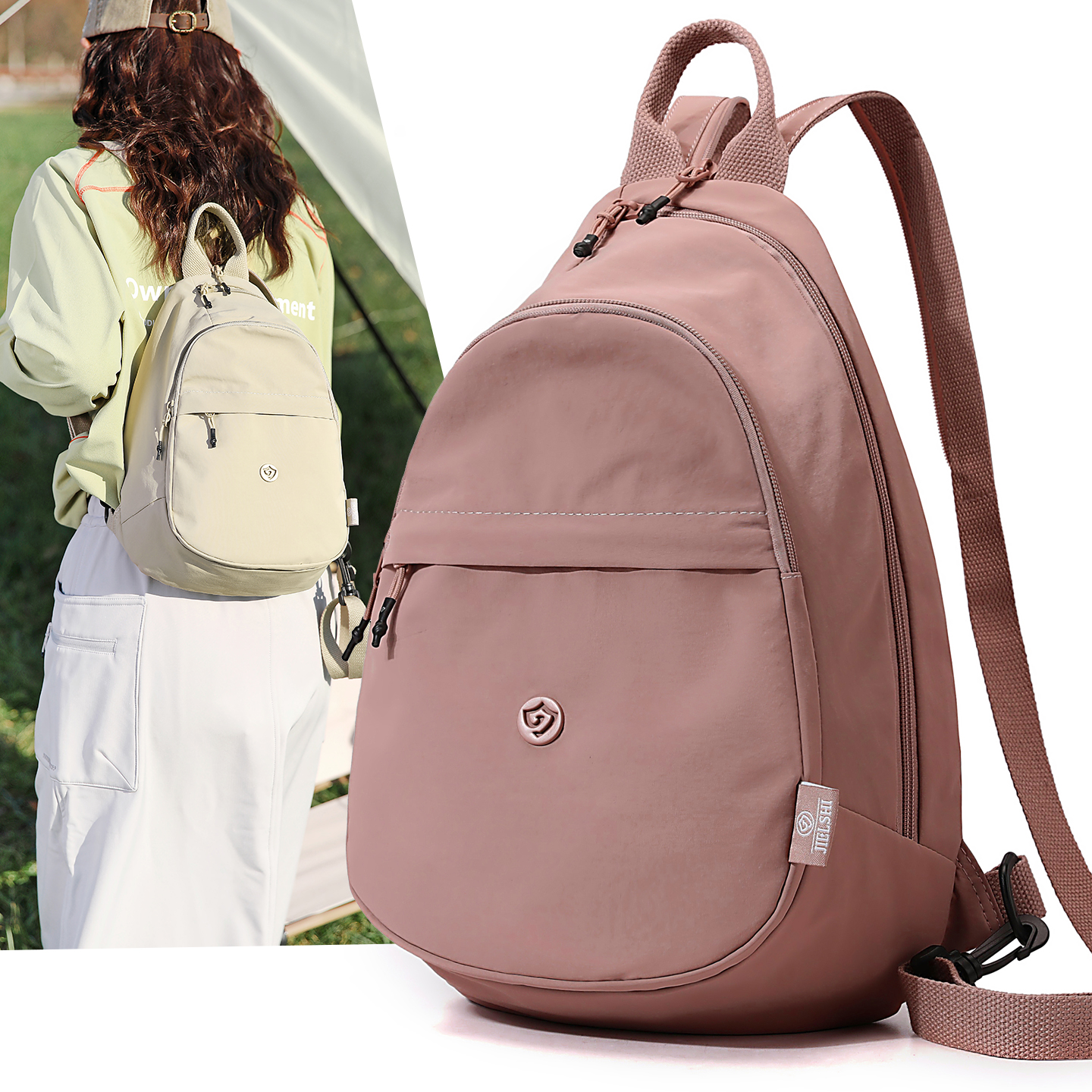 时尚斜挎小包女捷朗仕新款百搭女士包小巧多功能牛津布双肩小背包