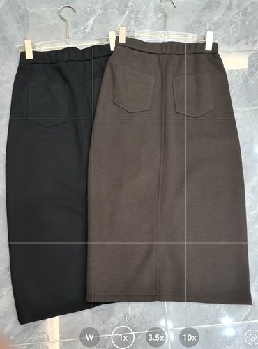 1024-醋酸羊毛开叉气质半裙