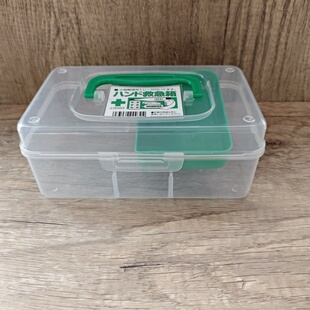 日本进口小药箱家用医药箱透明药物收纳盒迷你药盒便携医用急救箱