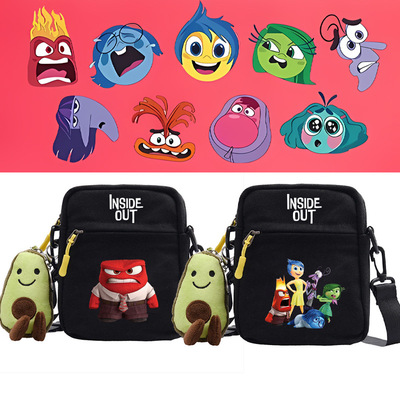 头脑特工队inside out中小学生斜挎包卡通可爱肩印花百搭帆布包