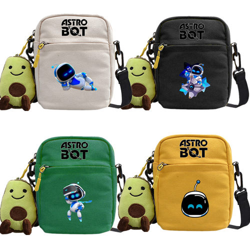跨境新品Astro Bot印花小方包拉链卡通单肩包斜跨背包玩偶包