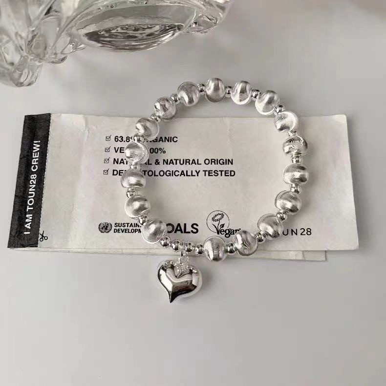 拉丝猫眼珠爱心手链手串转运珠女韩版精致时尚个性小众设计感手饰