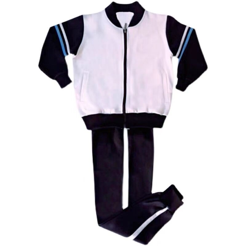 长袖高中学生深藏青校服套装