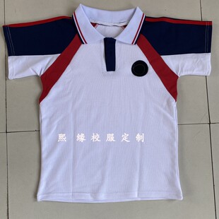 夏季小学生班服运动校服红白蓝拼接短袖藏蓝裙裤两件套园服