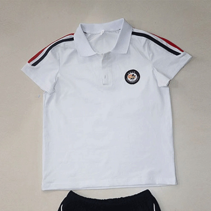 京溪夏款校服套装红蓝两道杠
