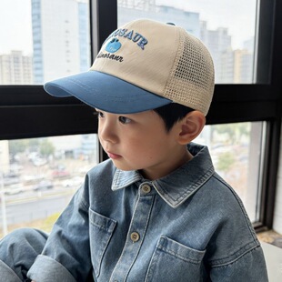 儿童防晒帽男孩夏季 6岁5鸭舌帽遮阳帽男宝宝棒球帽 男童网眼帽子3
