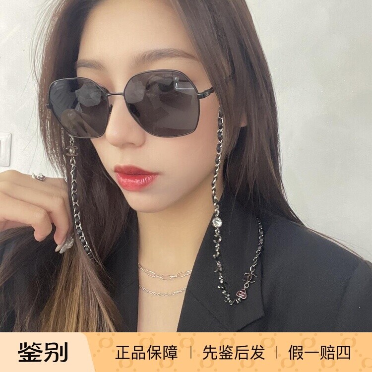 正品代购Chanel香奈儿CH4275Q个性金属偏光牛皮放行太阳眼镜墨镜