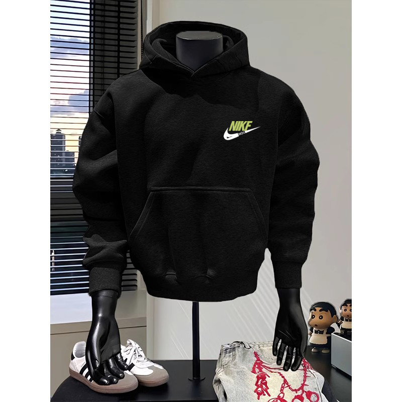 奥特莱斯美式纯棉重磅情侣款连帽卫衣2025新款宽松秋冬款加绒加厚