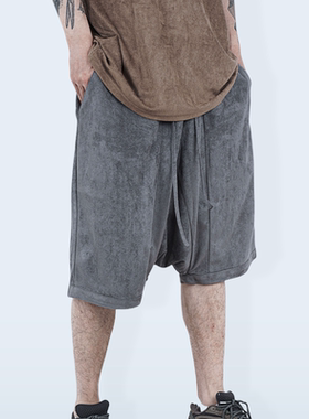 STREAMLET.CHEN:ROUTINE PANTS/ 原创纯色质感顺滑麂皮绒吊裆短裤