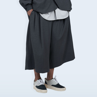 STREAMLET.CHEN 百叶褶垂感八分裤