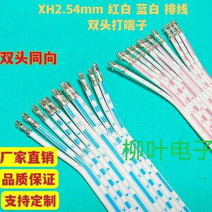 XH2.54mm红白/蓝白排线12P双头压好端子不插壳10厘米-100厘米同向