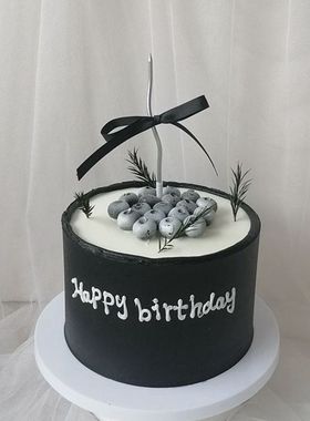 新款ing风仿真蛋糕模型黑色蛋糕蓝莓模型拍照摄影道具样品摆件