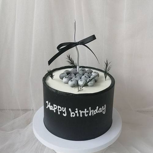 新款ing风仿真蛋糕模型黑色蛋糕蓝莓模型拍照摄影道具样品摆件