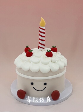 网红款jellycat卡通人蜡烛仿真生日蛋糕模型拍照摄影道具橱窗样品