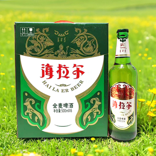 500ml玻璃瓶海拉尔啤酒全麦内蒙古呼伦贝尔6瓶