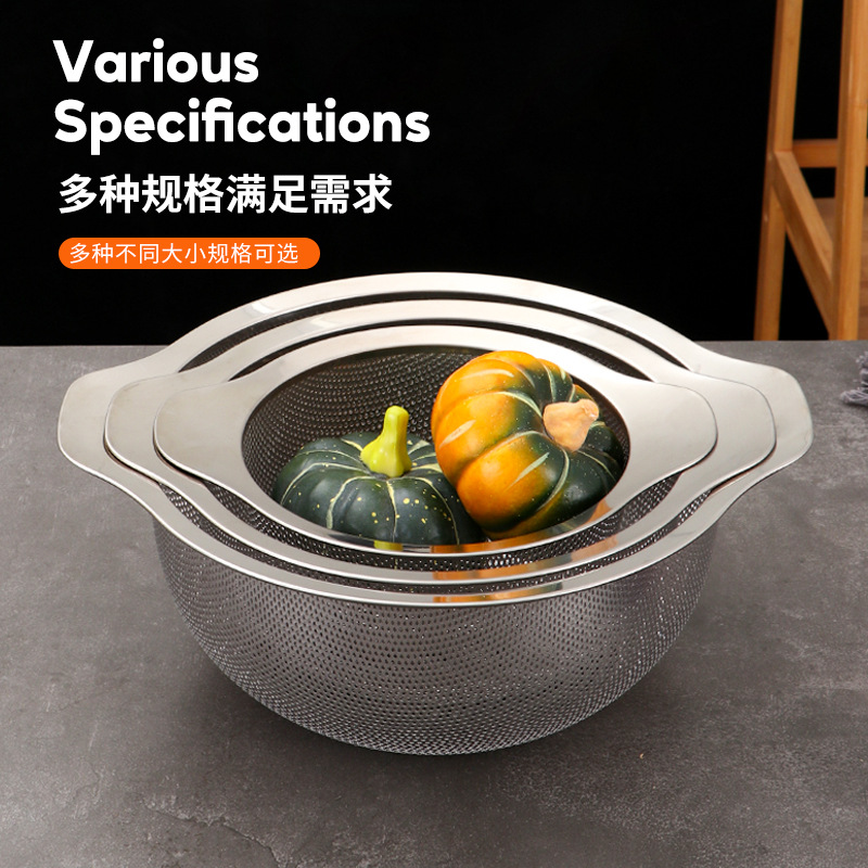沥水篮淘米洗菜盆子简约不锈钢