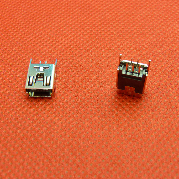 Mini 5Pin直插立式USB母座USB插板直脚180度直插 迷你5P焊线USB头
