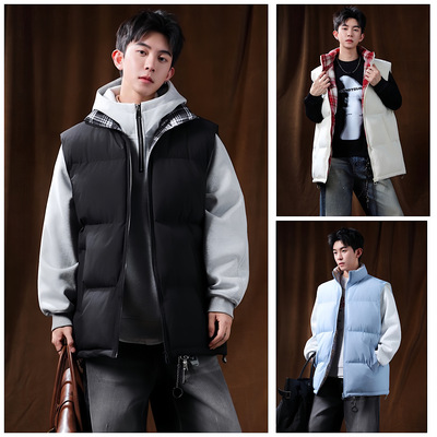 秋冬季13青少年羽绒棉马甲12岁男孩14初中学生马夹背心15大童外套