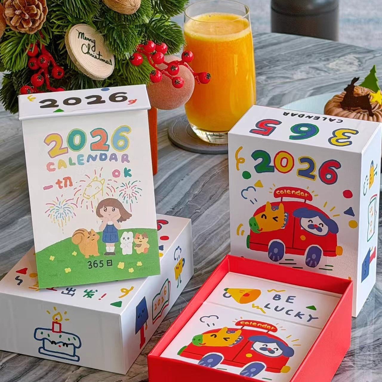 原创治愈插画手账台历手撕每日