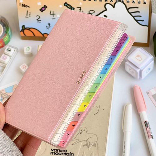 彩虹索引2026皮质日程手帐本