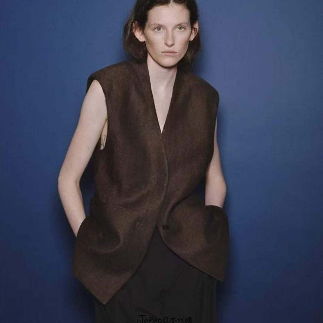 TODAYFUL 2025春夏纯亚麻修身马甲