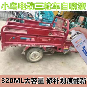 小鸟电动三轮车海天蓝划痕剐蹭修补自喷漆钻石银金属防锈手喷漆