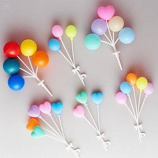 六一儿童节蛋糕装饰彩色气球马卡龙气球蛋糕插件摆件生日纸杯装饰