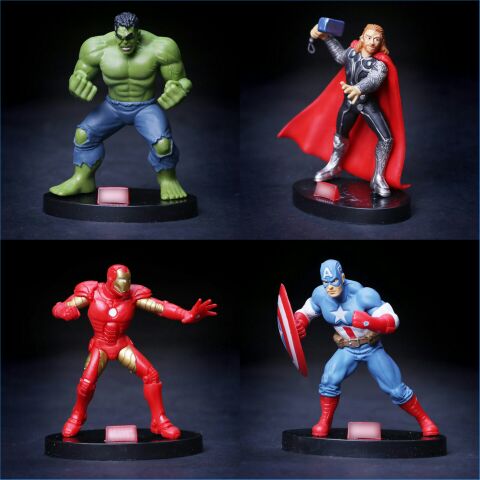 英雄战队美国队长绿巨人雷神复仇者联盟蛋糕摆件蝙蝠侠饰超人钢铁