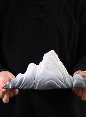 新中式陶瓷假山小摆件禅意摆设微景观鱼缸造景玄关博古架茶桌装饰