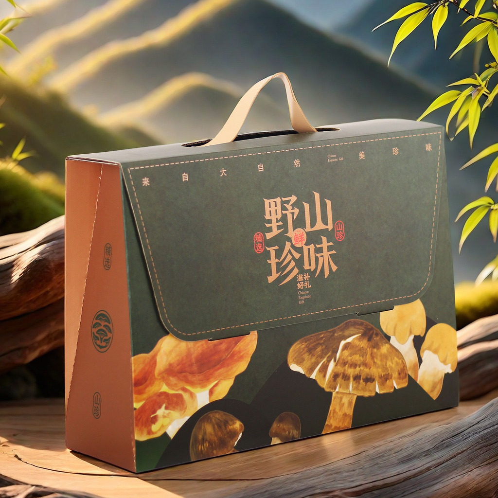 精美特产菌菇包装盒空盒木耳香菇羊肚菌榛蘑参茸菌汤包通用礼品盒图片