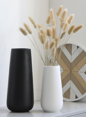 简约现代陶瓷花瓶家居白色花瓶陶瓷中式工艺品家居摆件亚马逊