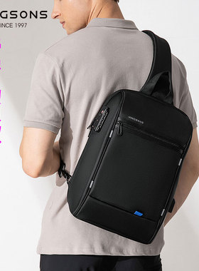 男士适用苹果Macbook Pro14 Air13.3寸笔记本电脑胸包斜挎背华为D