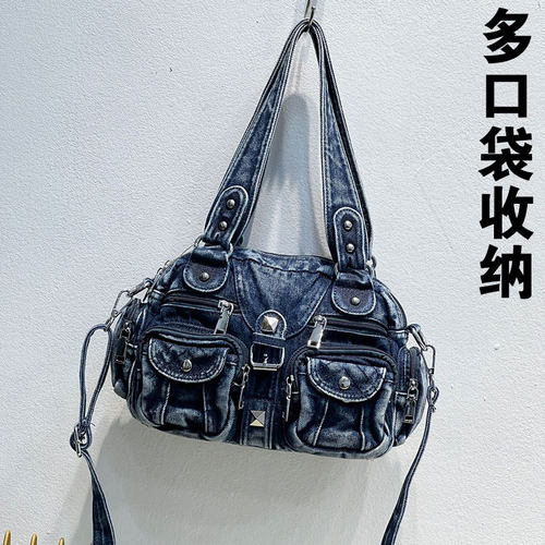 女士生妈妈多口袋单肩斜挎包时尚