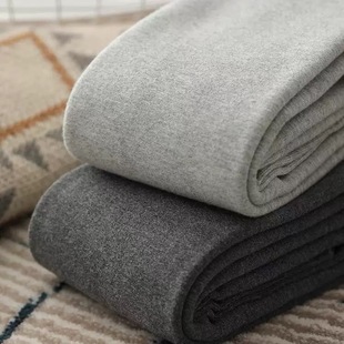 高腰微压显瘦踩脚外穿 加绒加厚深灰色保暖棉裤 平纹打底裤 女秋冬季