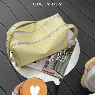 头层牛皮蜥蜴纹枕头包单肩斜挎包